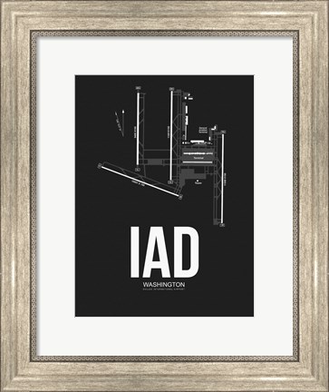 Framed IAD Washington Airport Black Print