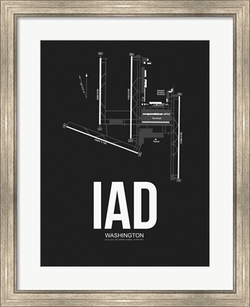 Framed IAD Washington Airport Black Print
