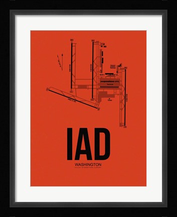 Framed IAD Washington Airport Orange Print