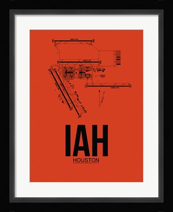 Framed IAH Houston Airport Orange Print