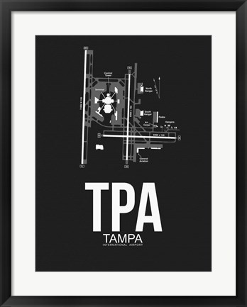 Framed TPA Tampa Airport Black Print