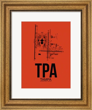 Framed TPA Tampa Airport Orange Print