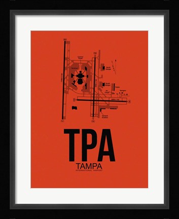 Framed TPA Tampa Airport Orange Print