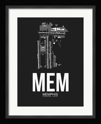 Framed MEM Memphis Airport Black Print