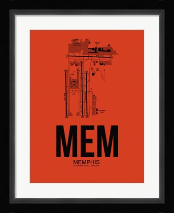 Framed MEM Memphis Airport Orange Print
