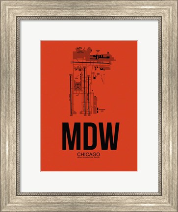 Framed MDW Chicago Airport Orange Print