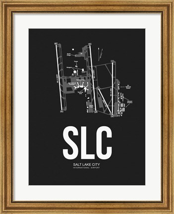 Framed Salt Lake City Airport Black Print