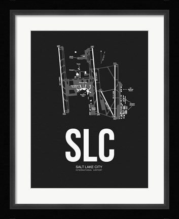 Framed Salt Lake City Airport Black Print