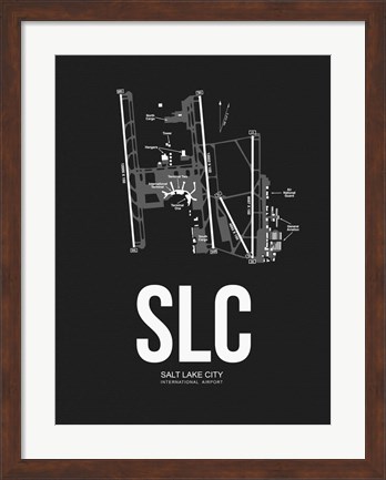 Framed Salt Lake City Airport Black Print