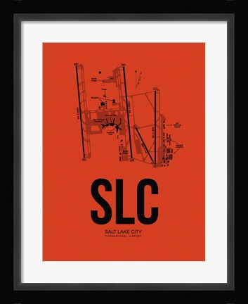 Framed Salt Lake City Airport Orange Print