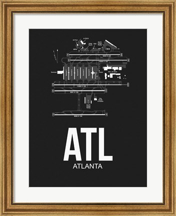 Framed ATL Atlanta Airport Black Print