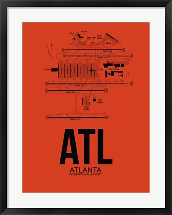 Framed ATL Atlanta Airport Orange Print