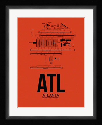 Framed ATL Atlanta Airport Orange Print
