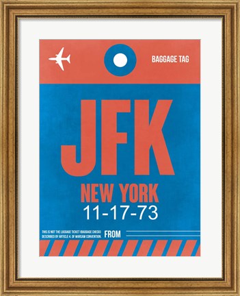 Framed JFK New York Luggage Tag 1 Print