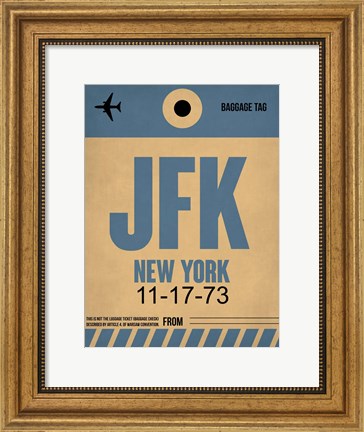 Framed JFK New York Luggage Tag 2 Print