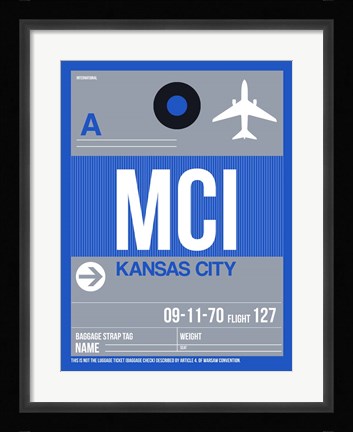 Framed MCI Kansas City Luggage Tag 2 Print