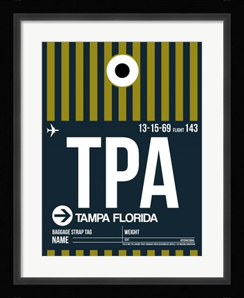 Framed TPA Tampa Luggage Tag 2 Print