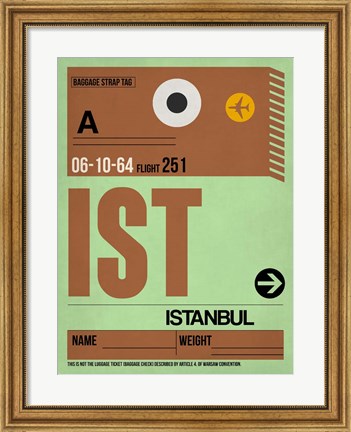 Framed IST Istanbul Luggage Tag 2 Print