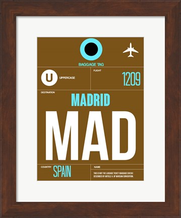 Framed MAD Madrid Luggage Tag 1 Print