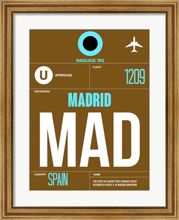 Framed MAD Madrid Luggage Tag 1 Print