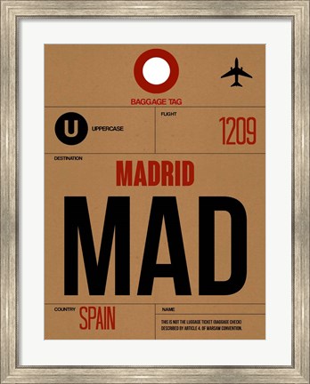 Framed MAD Madrid Luggage Tag 2 Print