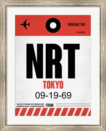 Framed NRT Tokyo Luggage Tag 1 Print