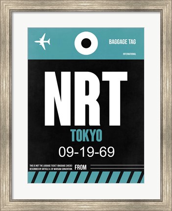 Framed NRT Tokyo Luggage Tag 2 Print