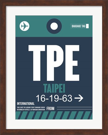 Framed TPE Taipei Luggage Tag 1 Print