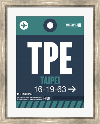 Framed TPE Taipei Luggage Tag 1 Print