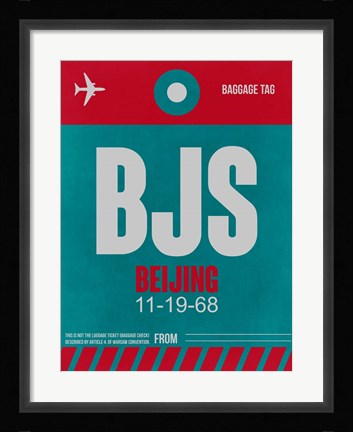 Framed BJS Beijing Luggage Tag 1 Print