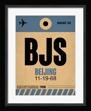 Framed BJS Beijing Luggage Tag 2 Print