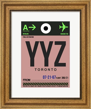 Framed YYZ Toronto Luggage Tag 2 Print