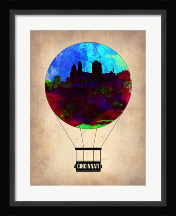 Framed Cincinnati  Air Balloon Print