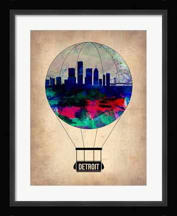 Framed Detroit  Air Balloon Print