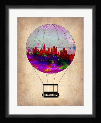 Framed Los Angeles Air Balloon 2 Print