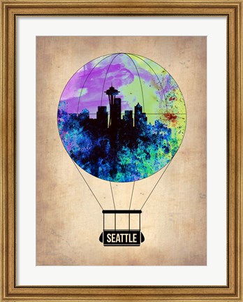Framed Seattle Air Balloon Print