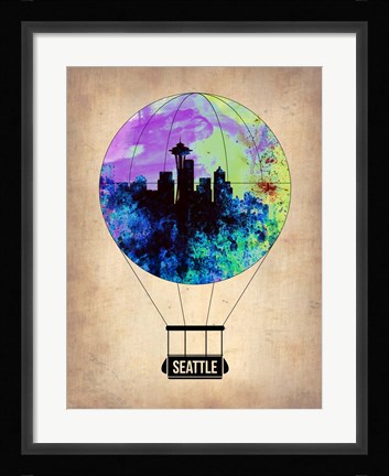 Framed Seattle Air Balloon Print