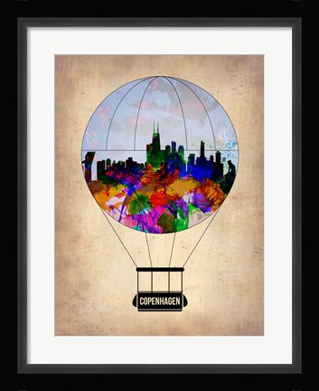 Framed Copenhagen Air Balloon Print