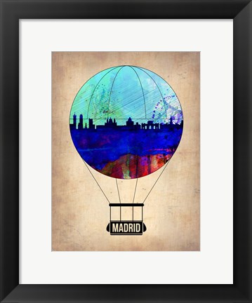Framed Madrid Air Balloon Print