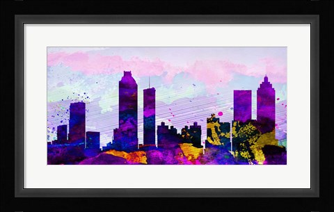Framed Atlanta City Skyline Print