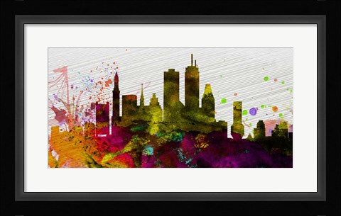 Framed Boston City Skyline Print