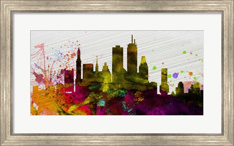 Framed Boston City Skyline Print