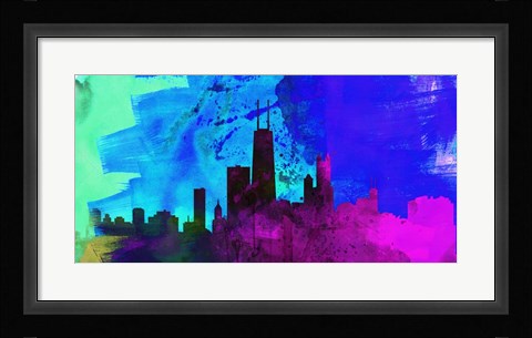 Framed Chicago City Skyline Print
