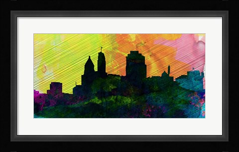 Framed Cincinnati City Skyline Print