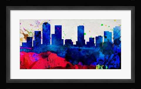 Framed Denver City Skyline Print