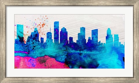 Framed Houston City Skyline Print