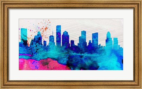 Framed Houston City Skyline Print