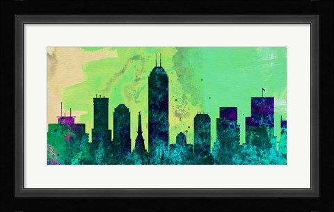 Framed Indianapolis City Skyline Print