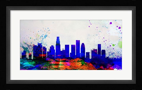Framed Los Angeles City Skyline Print