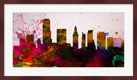Framed Miami City Skyline Print